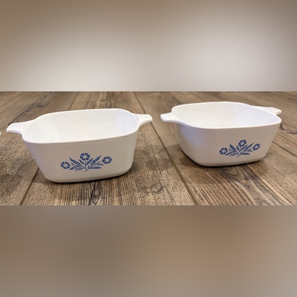 Vintage CorningWare Blue Cornflower Casserole Dishes P-43-B & P-1-B Set 3 - Picture 3 of 8